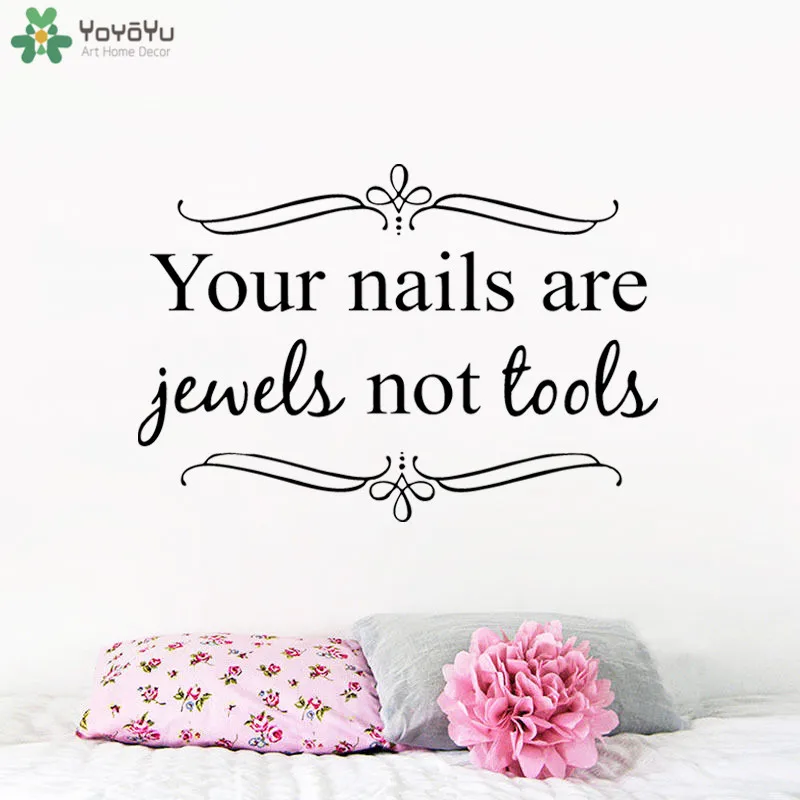 Nails are jewels not tools Wall art sticker beauty salon girls bedroom home diy