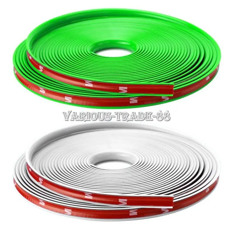 Car Wheel Hub Rim Edge Protector Ring Tire Guard Line Rubber Strip Sticker Kit  (8)