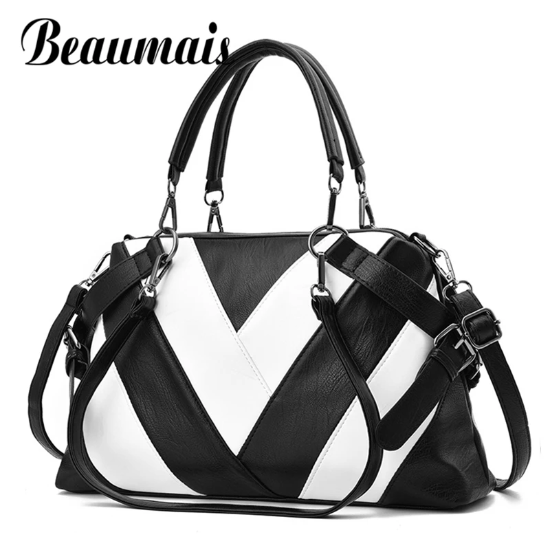 

Beaumais 2017 Women Leather Handbags Patchwork Shoulder Bags For Women High Quality Women Messenger Bags Crossbody Bags DF0039