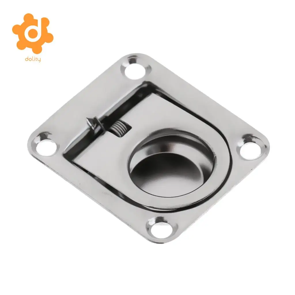 1.7' x 1.4' Stainless Steel Hatch Locker Lift Handle Ring Pull Hardware Flush Mount Boat Marine Caravan Door Window High Quality