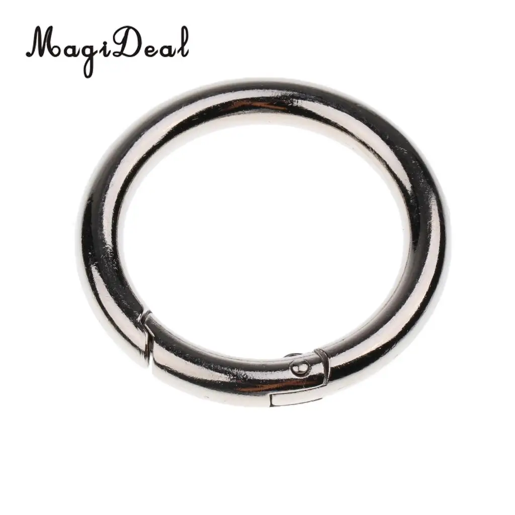 Outdoor 5 Pieces Round Push Gate Snap Open Hook Spring Ring Key Chain Carabiner 15/20/25/30/35/40/44/49mm for Camping Hiking