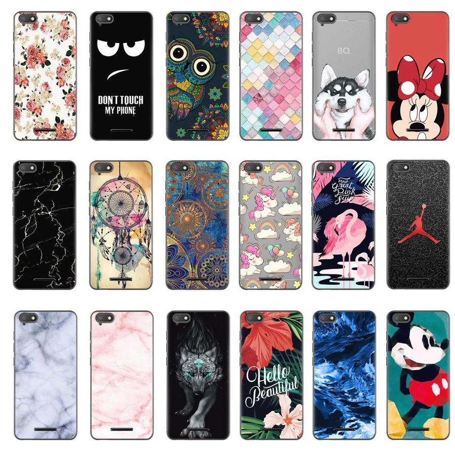 for BQ 5037 Strike Power 4G Case 5.0 inch Silicone Soft TPU Cases BQS5037 Phone Cover Marble Flower Shell Bags |
