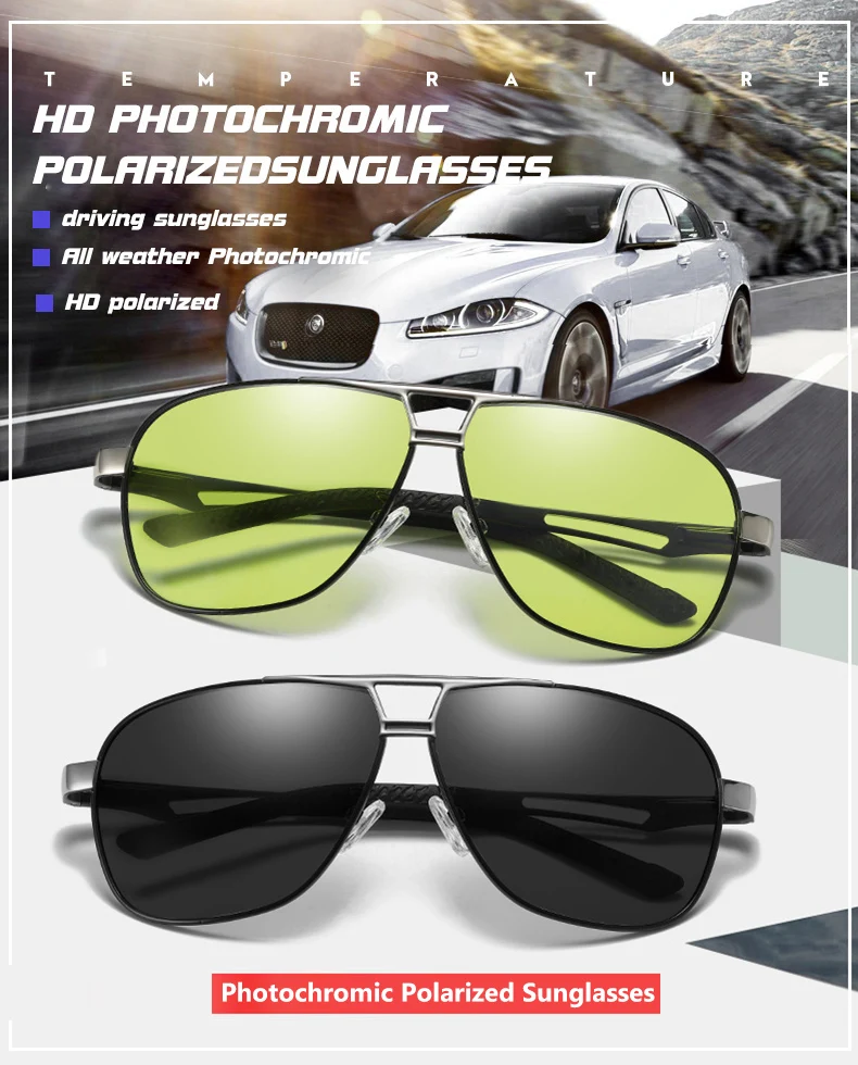 Day Night Intelligent Photochromic Polarized Sunglasses Men Sunglasses for Drivers Women Safety Driving UV400 Sun Glasses Oculos