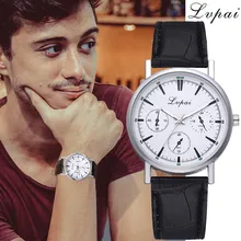 Best Selling Men’s Watch Fashion Mens Watches Simple Quartz Wristwatch White Scale Dial Clock Leather Strap Reloj Hombre50