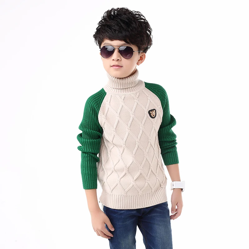 Winter Teenage Boys Sweater 2018 Children's Turtleneck Thickening
