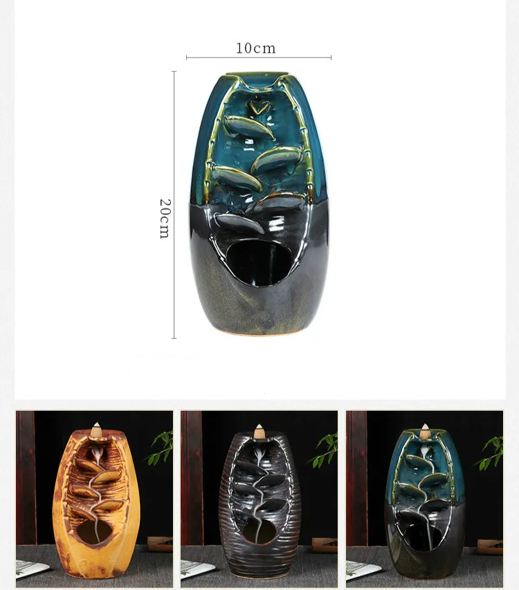 Backflow Ceramic Incense Burnerd Smoke Water Fall Down Mountain Handicraft Incense Censer Holder Home Decoration