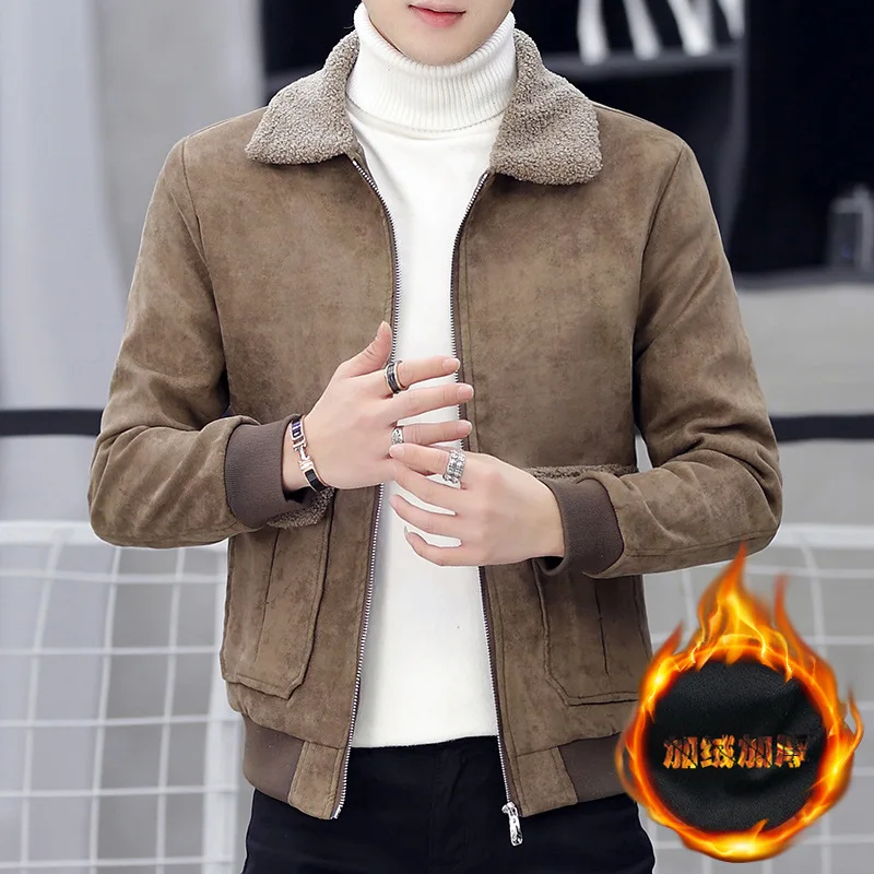 Jacket men with velvet thickened niko casual jacket jacket