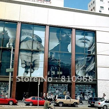

one way vision, perforated advertising sticker (double sides display)