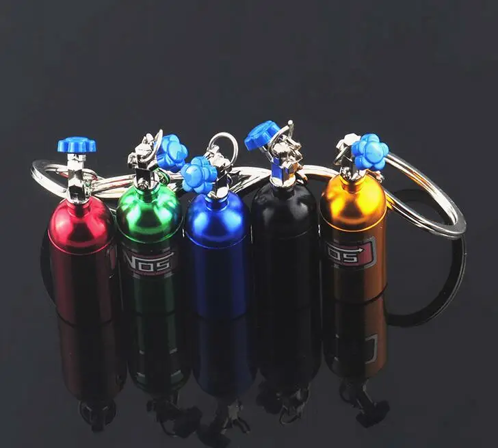 HOT NOS Turbo Keychain Creative New Mini Nitrous Oxide Bottle Keyring