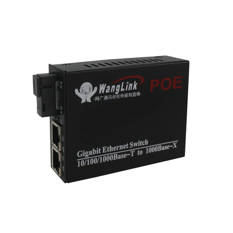 

Gigabit 1 port single mode single fiber SC 2 port RJ45 POE switch 10/100/1000M SC fiber to RJ45 POE media converter