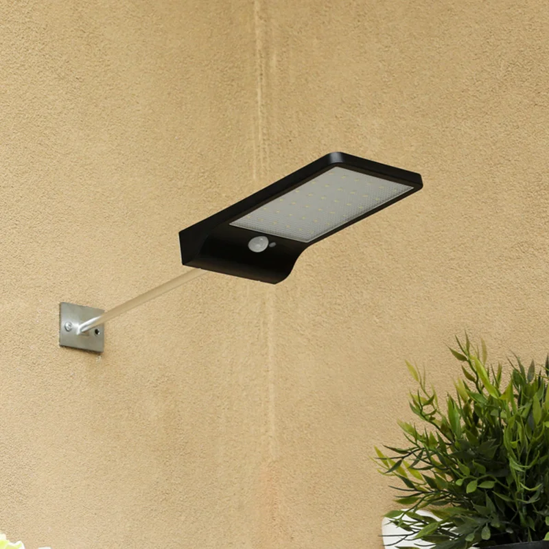 

36 LED Solar Gutter Lights with Mounting Pole Waterproof Outdoor Motion Sensor Detector Light 3 Working Modes Security Lighting