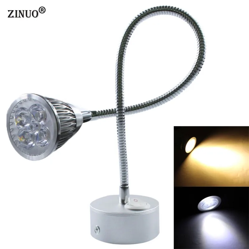 

Lighting Silver Flexible 5W Hose Light Flexible Painting Light Lamp Wall Bedside Study Arm LED Wall Lamps Reading #