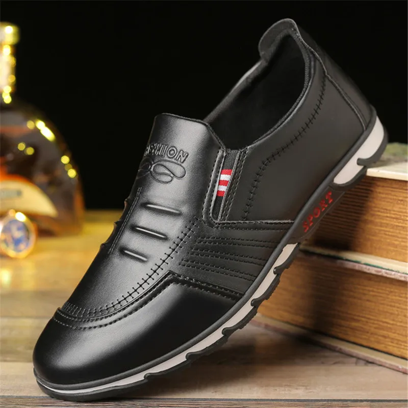 Мужская обувь удобная кожаная мужская повседневная Chaussures на плоской подошве без