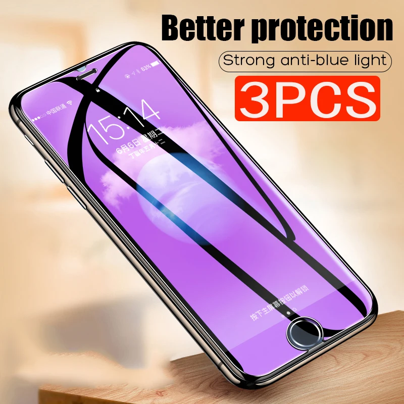 

3Pcs Protective Tempered Glass on the For iPhone X XS Max XR Tempered Glass For iPhone 7 8 6 6s Plus 5 5S Screen Protector Film