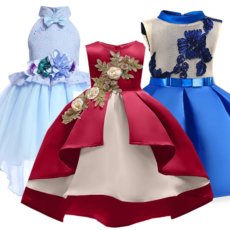 

Children Wedding Party Kids Dresses For Girls Open Back Flower Girls Baby Girls Clothes Kids Christmas Party Dress