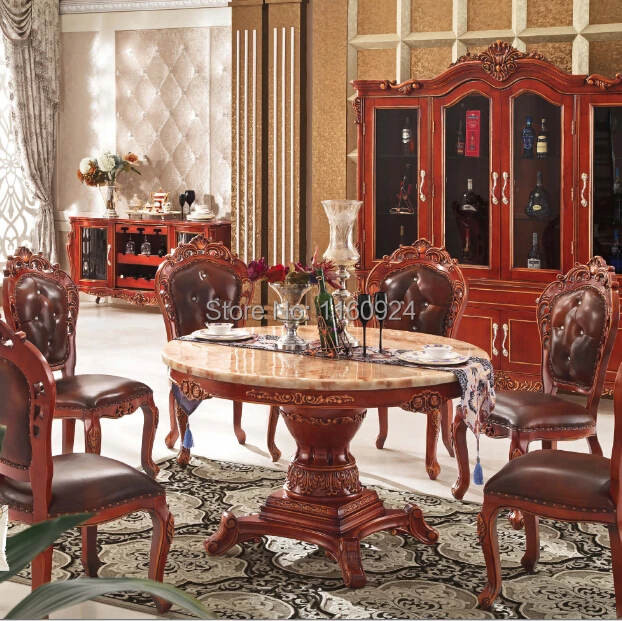 Classic Oak Dining Room Furniture 1 Round Dining Table With Dining Chairs 1 Partition Cabinet And 1 Cupboard Furniture Wood Table Table Calendertable Concentrator Aliexpress