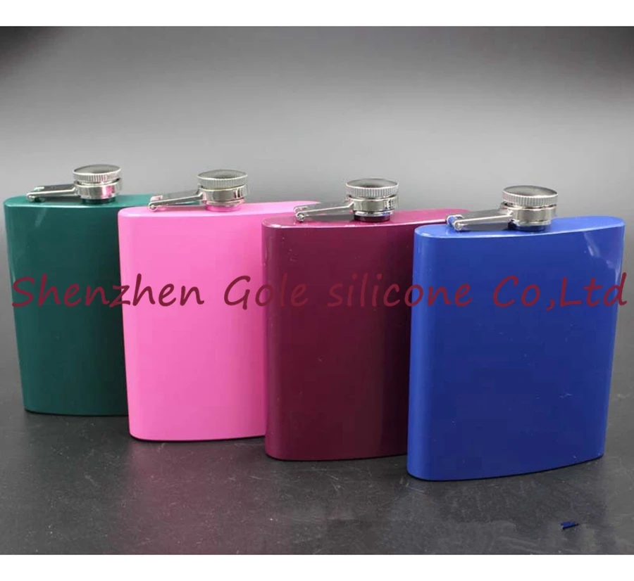 

200pcs/lot lead-free , Color mixed stainless steel 7oz hip flask Stainless steel hip flask can be custom-made LOGO