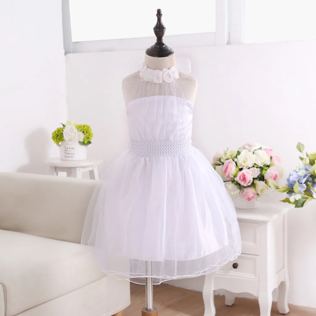 

Floral Summer Baby Girls Clothing Princess Dress Bridesmaid Pageant Gown Birthday Party Wedding Dress Fashion Kids Cute Dress