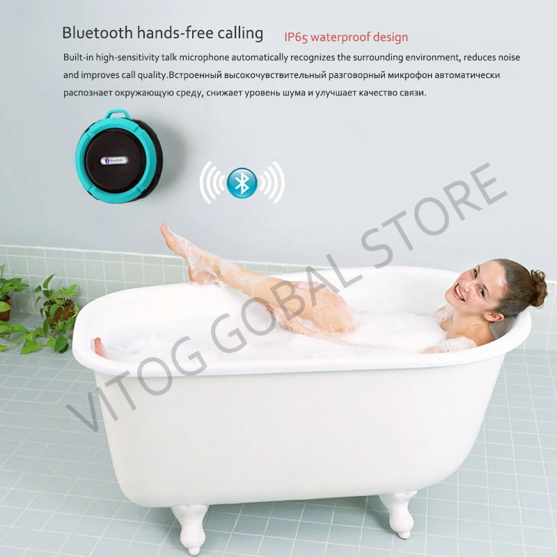 Водонепроницаемая Bluetooth Колонка VITOG C6 портативная беспроводная мини IP65 с