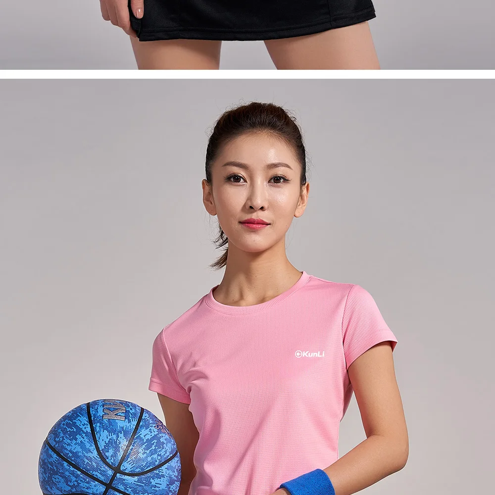 Kunli топы для бодибилдинга, тренажерного зала, фитнеса, майка, Женская Спортивная одежда для улицы, короткая одежда, одежда для бега, футболка