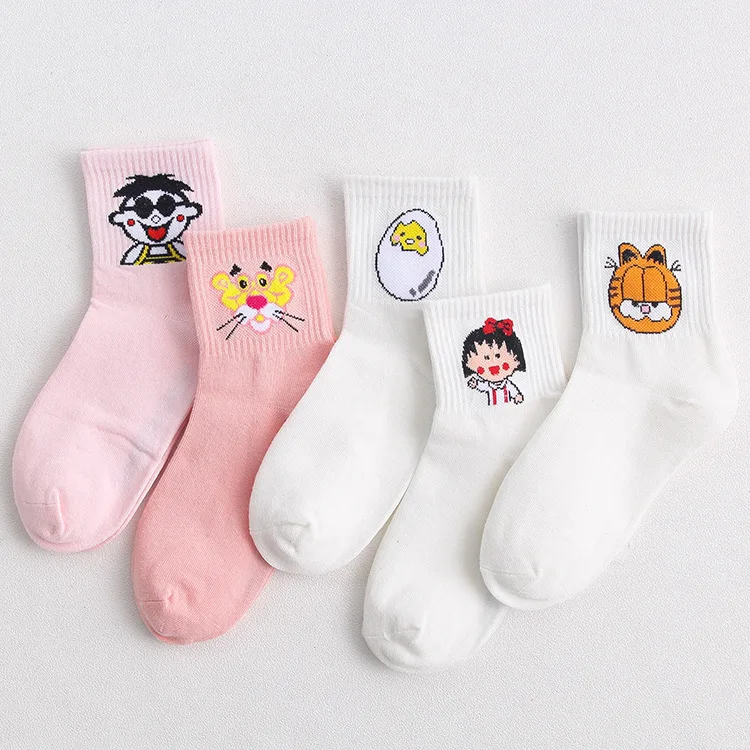 1 пара повседневных коротких носков с изображением животных Kawaii носки для