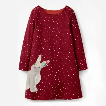 

Jumping Meters Rabbit Unicorn Printed Autumn Princess Dress Brand Kids Dresses Baby Girls Clothes Long Sleeve Children Costume