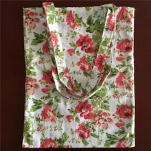 Yile вручную хлопковый льняной мешок для покупок ручная сумка с принтом Сельский Цветок 1742