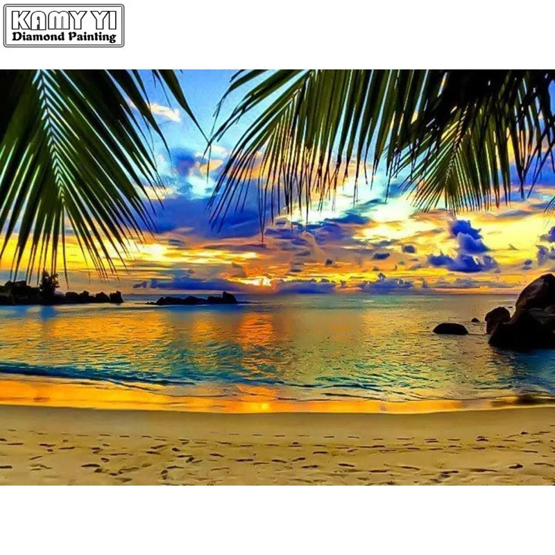 

5D DIY Diamond painting Aqua Sunset embroidery diamond Cross Stitch full square Rhinestone 2019 home decoration