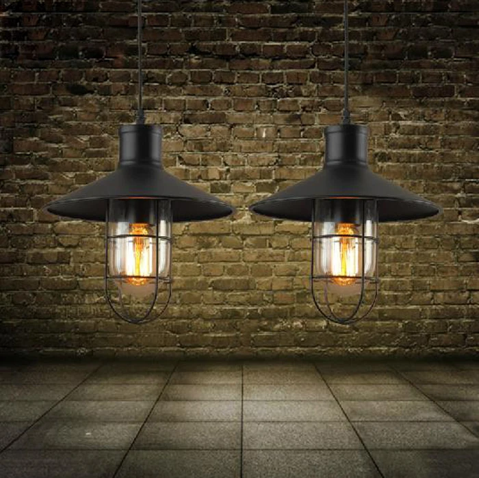 vintage loft industrial american country lustre iron edison pendant lamp kitchen restaurant warehouse cage home decor lighting in pendant lights from lights