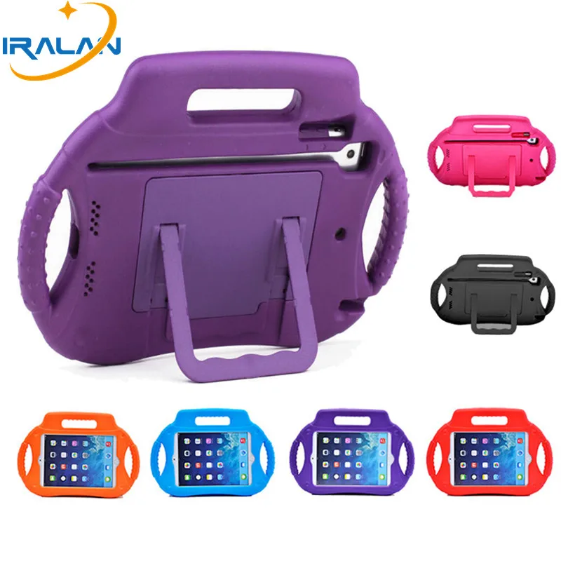 

2018 hot fashion child case for Apple iPad mini 1 2 3 Lovely 3D Cartoon Handle Stand Kids Shockproof EVA foam Cover+Stylus +film