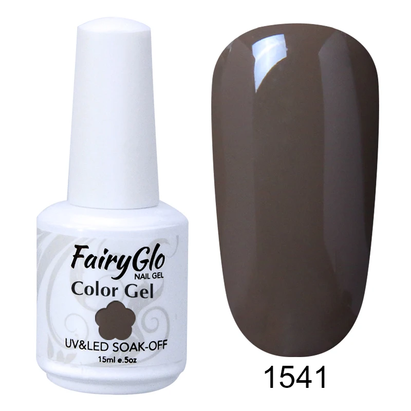 FairyGlo, 15 мл, чистый цвет, УФ-светодиодный гель для ногтей, долговечный Гель-лак для ногтей, лак для ногтей, тиснение, лак для ногтей, Гибридный Гель-лак - Цвет: G1541