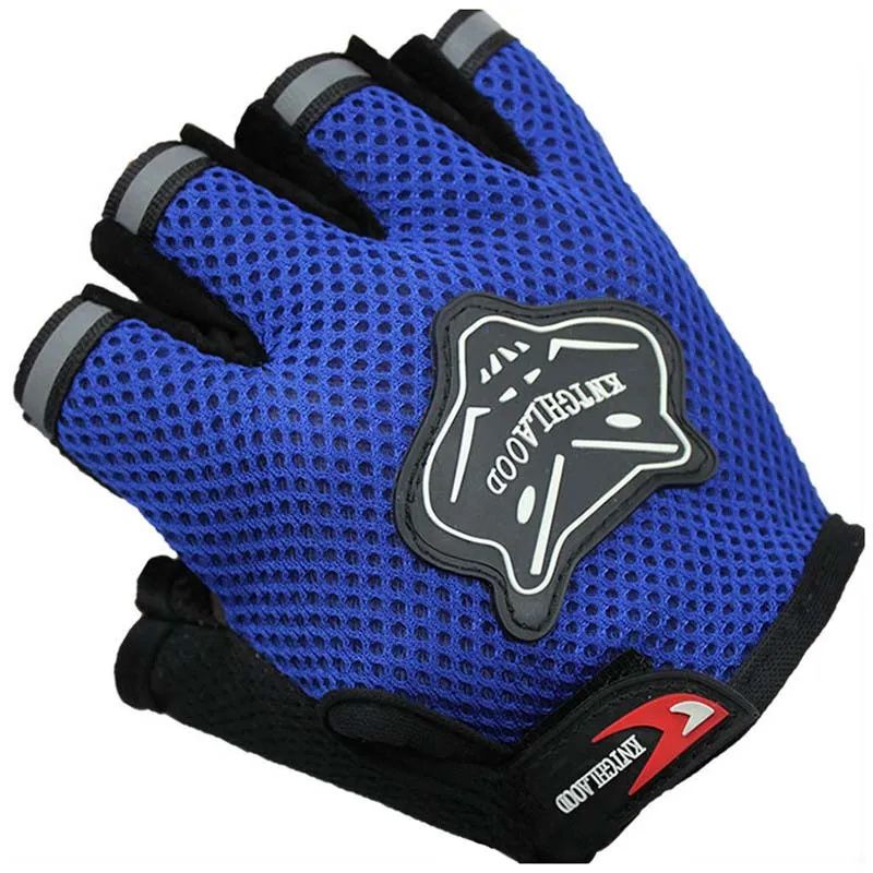 Новые модные велосипедные перчатки, летние сетчатые велосипедные перчатки с полупальцами для мужчин и женщин, Перчатки для фитнеса - Цвет: blue