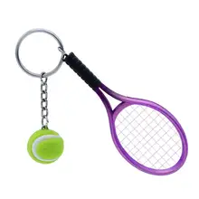 Purple Car Keychain Key Ring Cute Sport Charm Tennis Ball Key Chain Car Bag Pendant Keyring Gift mini metal tennis racket handmade souvenir cute tenis racquet ball key chain key sports chain car bike keyring novelty gift l335