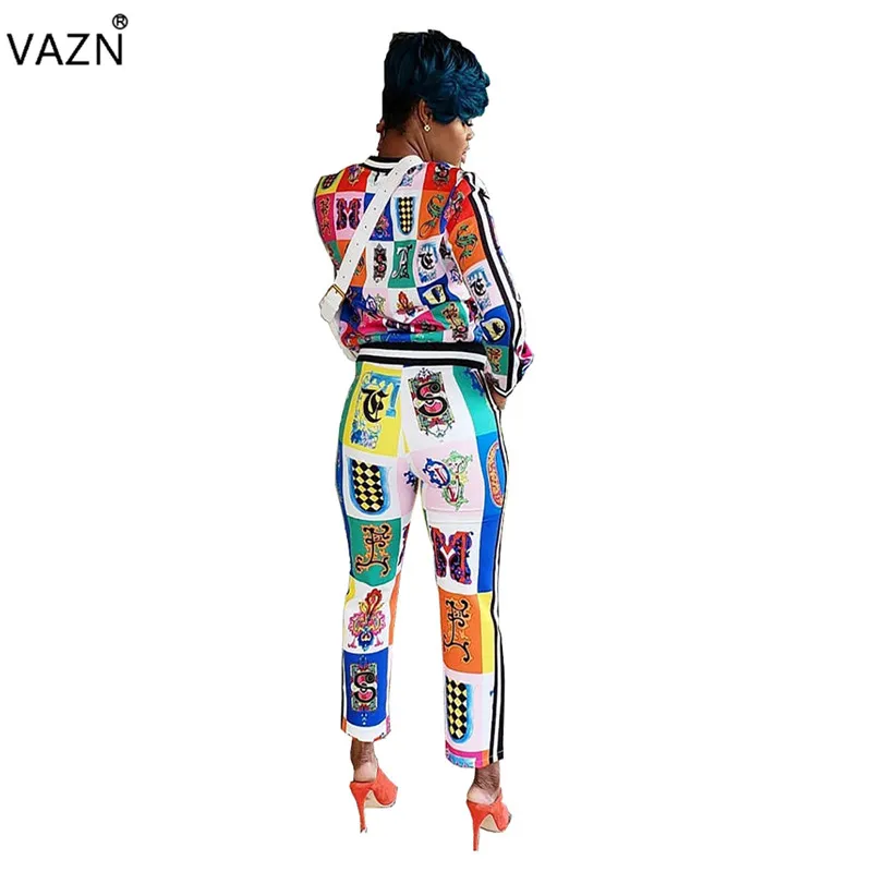VAZN الخريف عالية الجودة عارضة الأزياء الأنيقة 2 قطعة المرأة مجموعة كاملة كم الأعلى كامل طول النساء Bodycon وزرة مجموعة MER157 VAZN الخريف عالية الجودة عارضة الأزياء الأنيقة 2 قطعة المرأة مجموعة كاملة كم الأعلى كامل طول النساء Bodycon وزرة مجموعة MER157