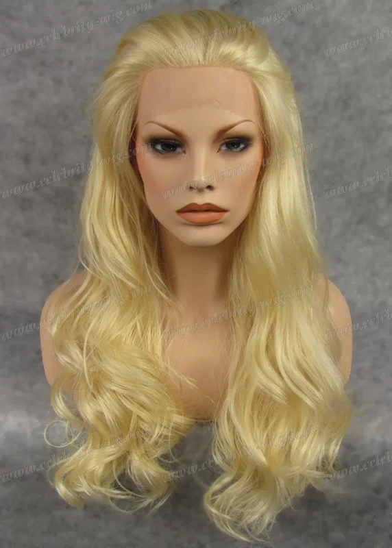 

Golden Blonde Natural Loose Wavy Synthetic Lace Front Wig For Man