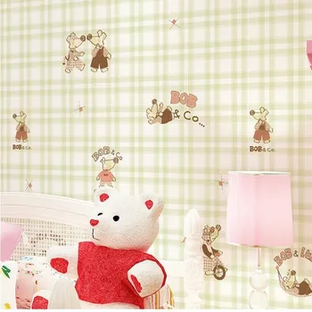 

Beibehang cartoon animal children bedroom bedroom 3d living room green wallpaper home decoration children 3d wallpaper volume