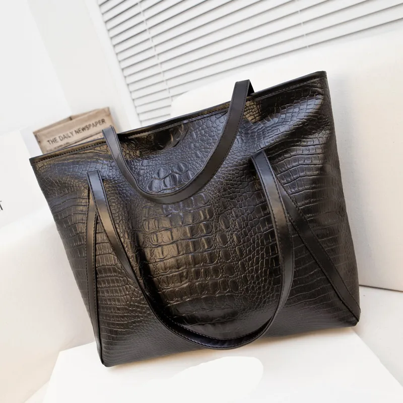 

LEFTSIDE Bag Women Big 2016 Fashion Woman Shoulder Bags PU Leather Crocodile Ladies Handbags Models Travelling Bag bolso New