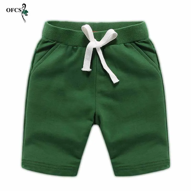 Летние детские шорты; хлопковые брюки для мальчиков и девочек; пляжные свободные шорты; трусы для малышей; Детские пляжные спортивные штаны; одежда для малышей; От 2 до 12 лет - Цвет: Army Green