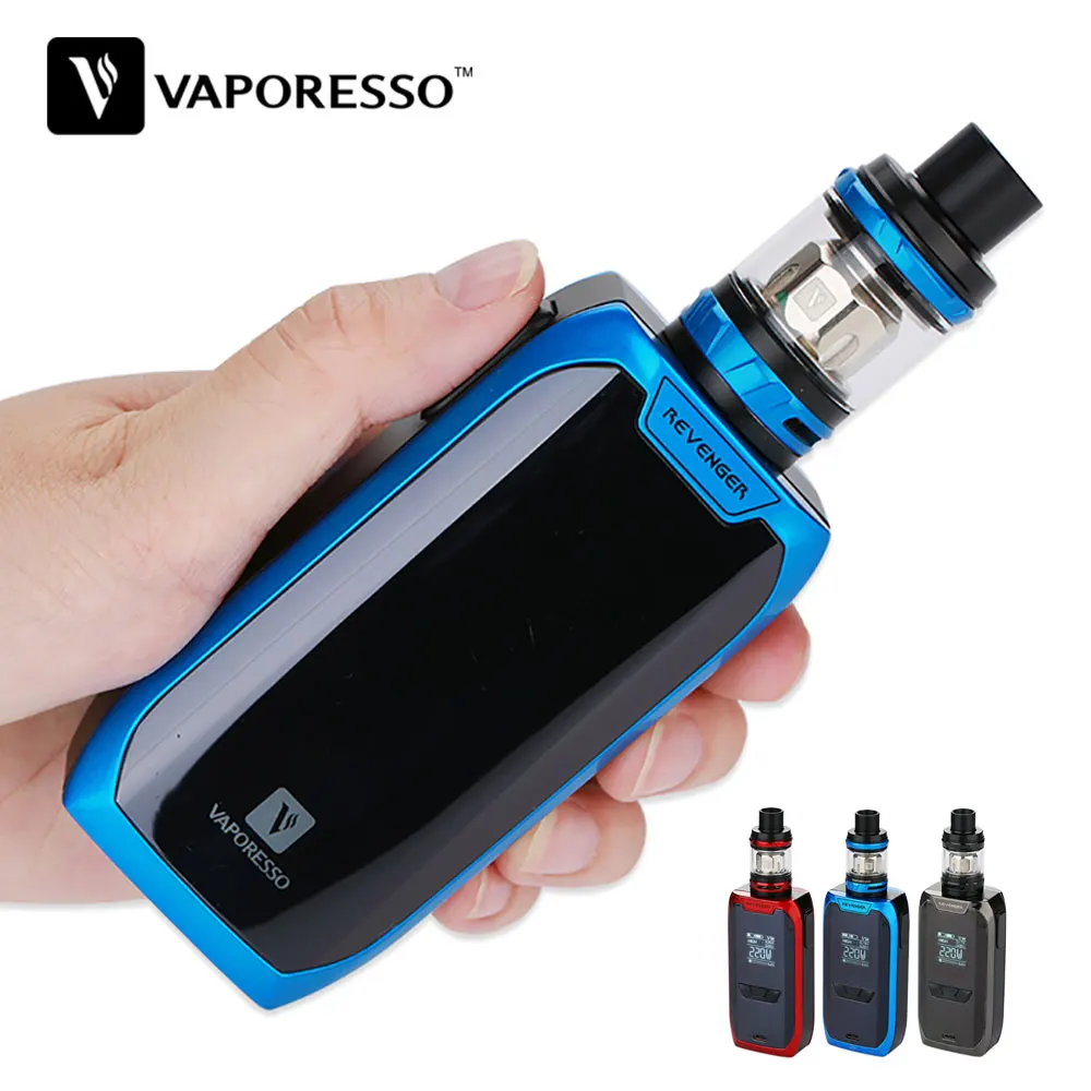 Оригинальный 220 Вт Vaporesso Мститель TC комплект W/2 мл NRG Мини Танк и OLED 0,96 дюймов дисплей без 18650 батарея Vs Vaporesso Мститель MO