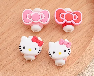 Kawaii Hello kitty USB кабель Защита для наушников. Мультяшный чехол для iPhone/5S 6/6s Android кабель передачи данных защитный рукав