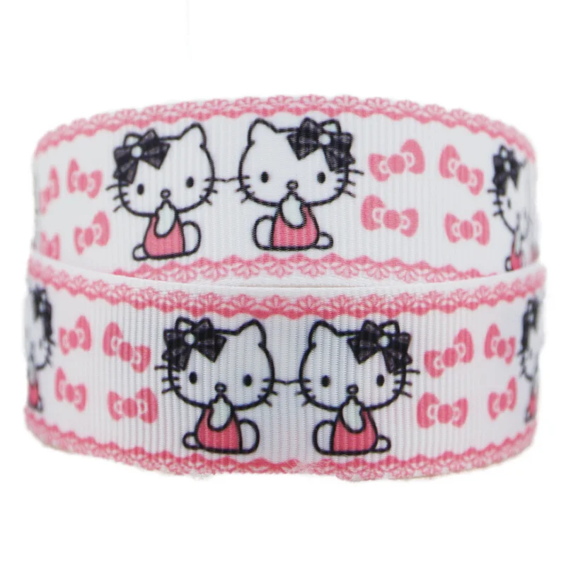 22mm printed grosgrain ribbon colored white and pink ribbon gift wrap