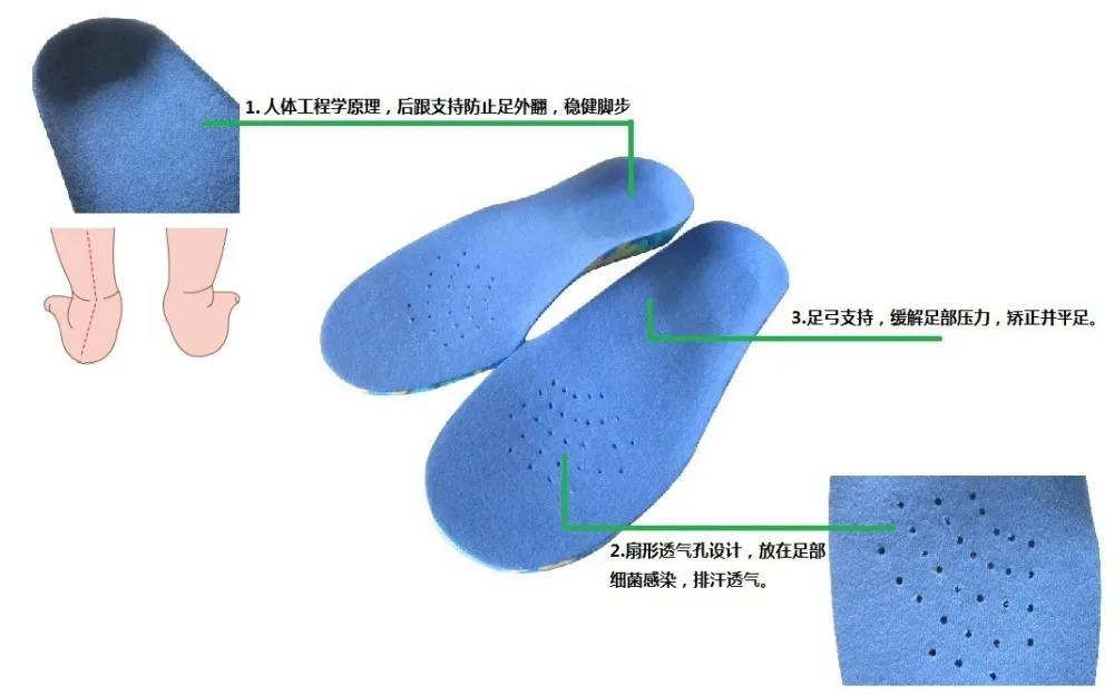 Kids Orthopedic Insole Flat Feet Orthotics Kid's EVA Arch Support X-Legs Flat Foot Polio Patients Foot Care Insoles for Children (1)