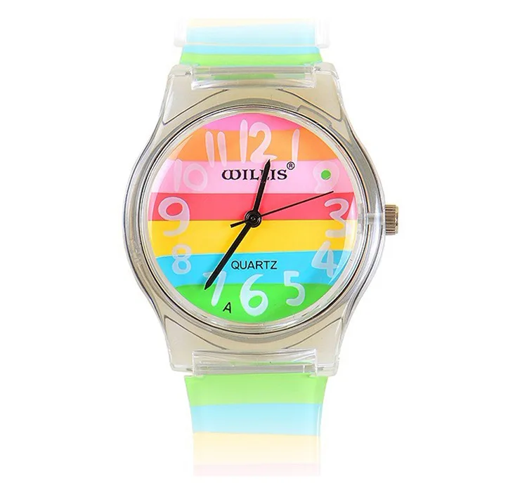 Новинка, женские наручные часы Willis MiNi, детские часы из смолы, модные женские водонепроницаемые наручные часы с радугой, relogio feminino