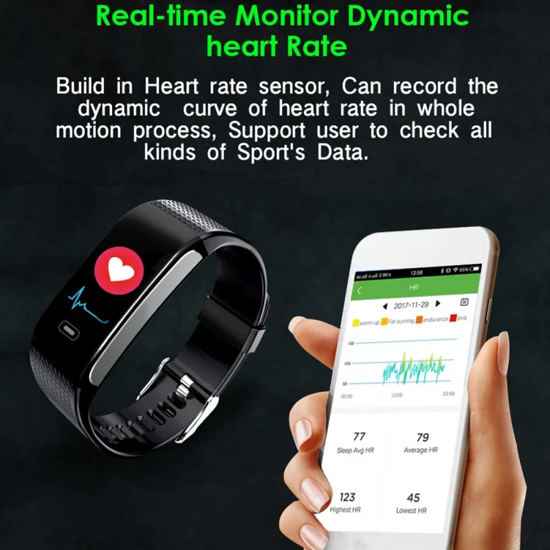 CK18S Водонепроницаемый Смарт Браслет фитнес трек Смарт часы здоровье монитор активности браслет для Android Iphone