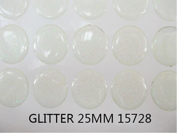 

David accessories 25mm glitter round 3D Crystal Clear Epoxy Adhesive Circle Bottle Cap Stickers, 25Y15728