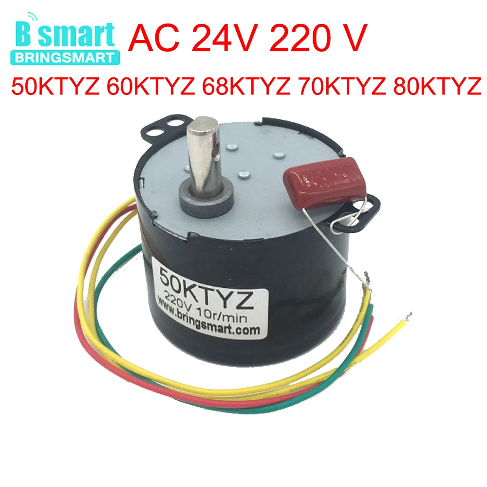 AC220V 24V 1-50rpm 10W 50KTYZ Synchronou​s Motor Reduction Gear AC Motor CW/CCW 