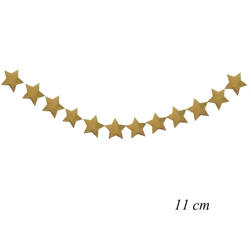 Gold Star 6 1 комплект золотой серебряный Рождественский баннер с блестками бумажные Звездные гирлянды детский душ с днем рождения/свадьбы вечерние украшения - Цвет: Gold Star 6