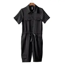 Мужская одежда стилист Мода Лето любители в британском стиле повседневные полосатые сиамские Шорты цельный одежды костюмы