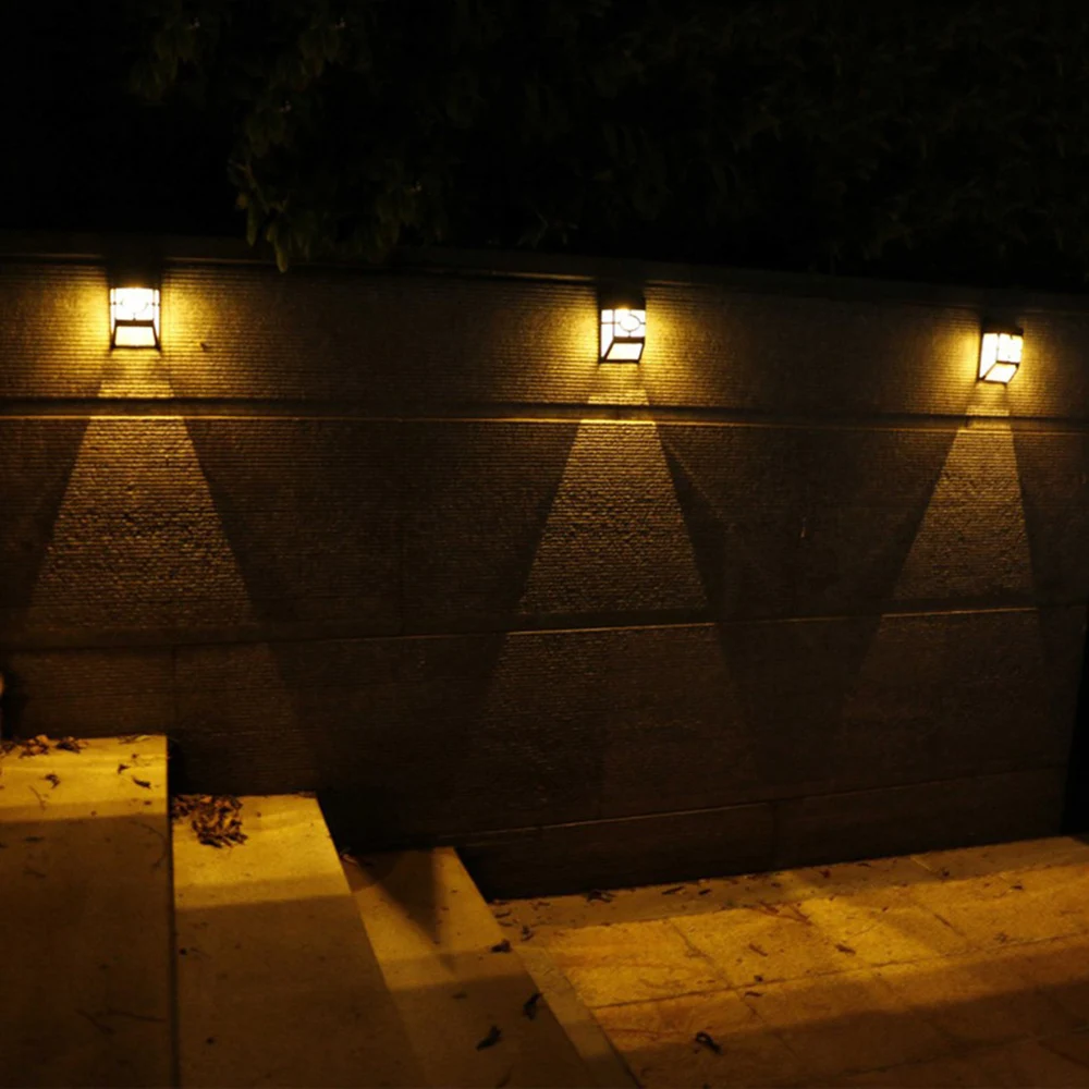 

3PCS/Lot, Outdoor Solar Powered Wall Mounted LED Wall Lamp Garden Yard Fence LED Wall Light Waterproof IP65 Corridor Stair Light