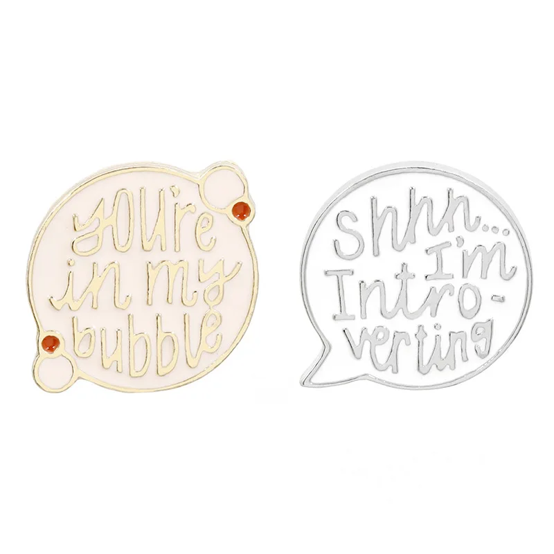 

Cartoon Badges Letter You Are In My Bubble Brooches for Women Creative Bubble Pins Jewelry Enamel Pin Backpack Bag Accessories
